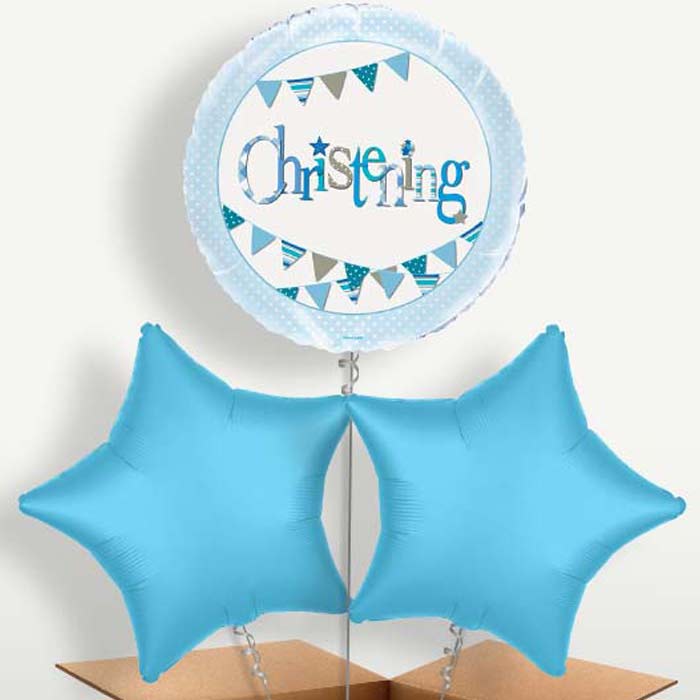 Christening Blue Bunting Bunch of Balloons | Party Save Smile