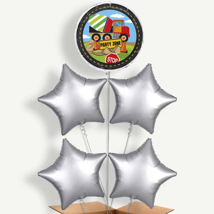 Dump Truck Construction Helium Cluster Balloons | Party Save Smile