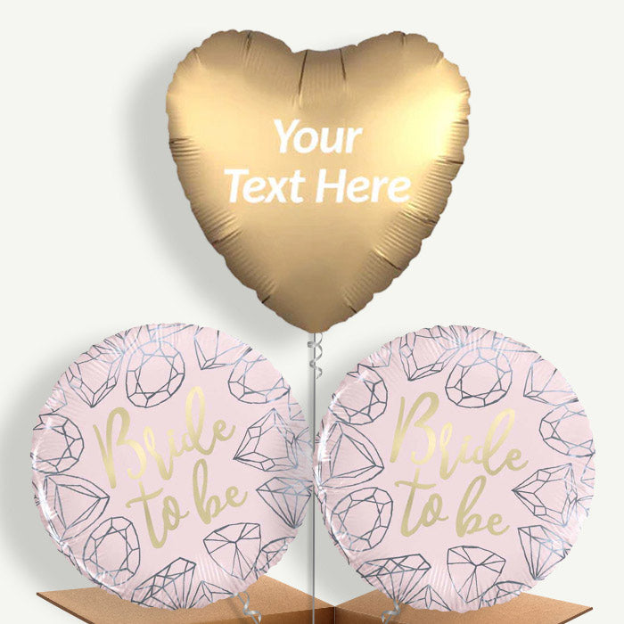 Personalised Hen Helium Balloons - Bride to Be - Balloon Trio | Party Save Smile