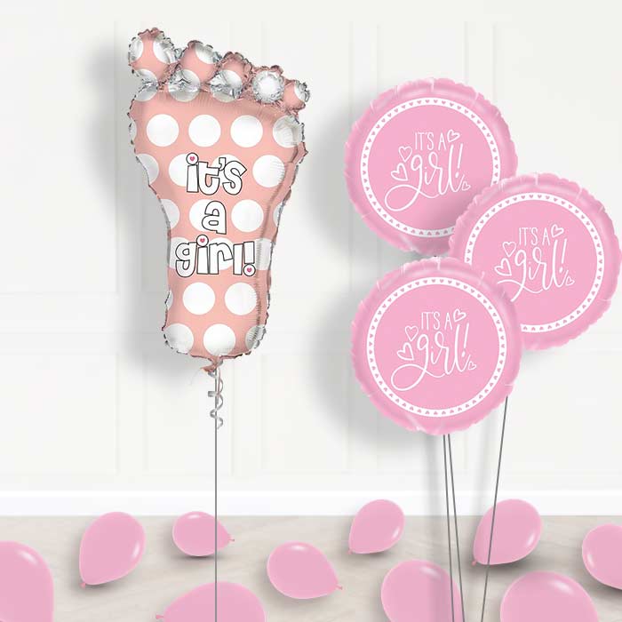 Its a Baby Girl Balloon Bouquet Delivered - Themed Bouquet and Latex | Party Save Smile