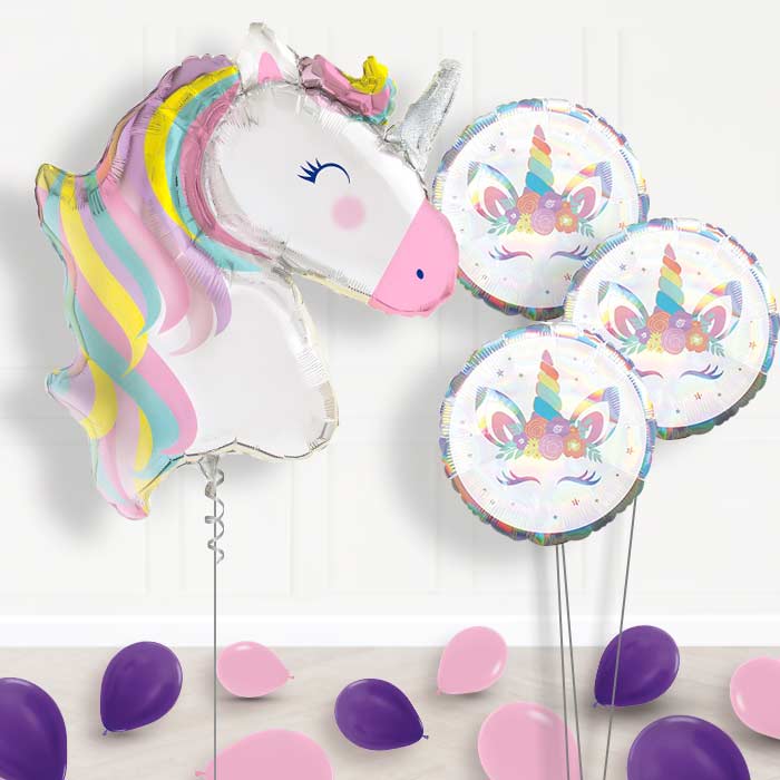 Pastel Unicorn Bouquet Balloons in a Box - Themed Bouquet and Latex | Party Save Smile