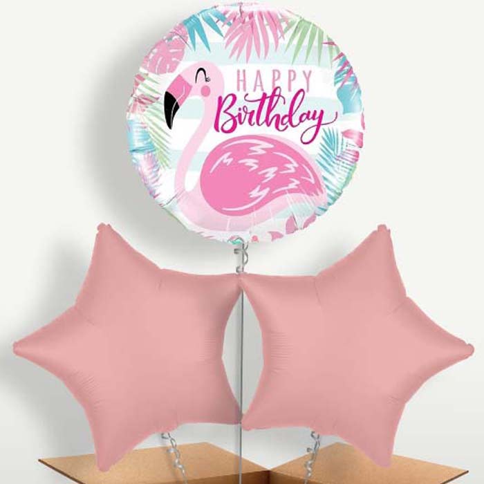 Flamingo Happy Birthday Trio Balloon Bunch | Party Save Smile