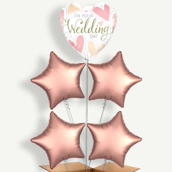 Wedding Day Hearts Helium Balloon Cluster | Party Save Smile