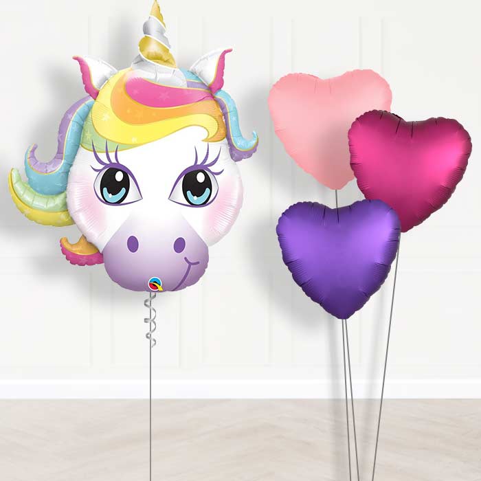 Magical Unicorn Balloon Bouquet in a Box - Plain Bouquet | Party Save Smile