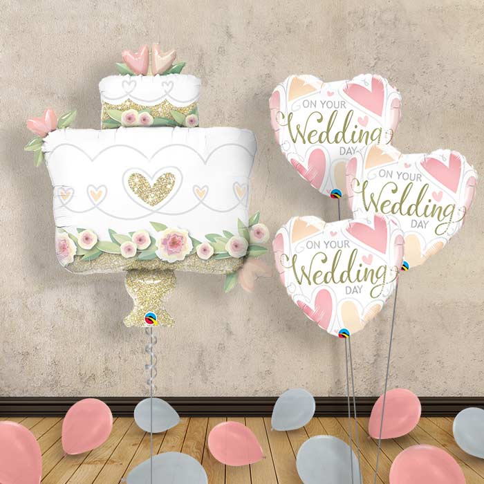 Wedding Balloon Displays in a Box - Cake - Themed Bouquet and Latex | Party Save Smile