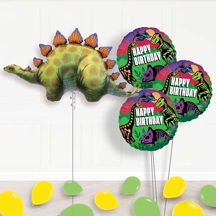 Stegosaurus Dinosaur Balloon Arrangement Delivered - Themed Bouquet and Latex | Party Save Smile