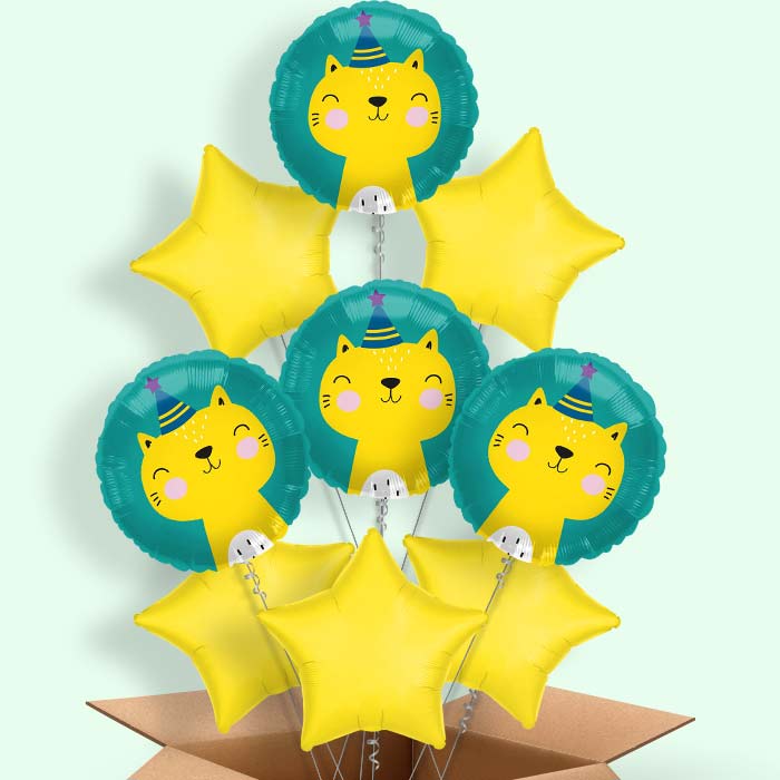 Party Cheetah Safari Helium Balloons Delivered - 9 Balloons | Party Save Smile