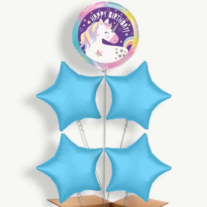 Unicorn Happy Birthday Helium Balloon Cluster | Party Save Smile