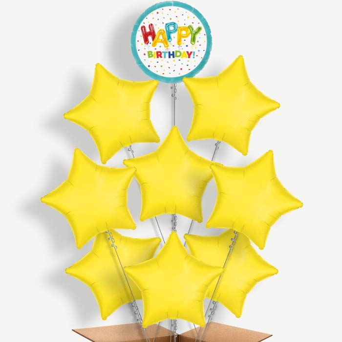 Colourful Happy Birthday Helium Balloon Bundle | Party Save Smile