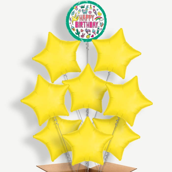 Summer Llama Sloth Helium Balloon Bundle | Party Save Smile