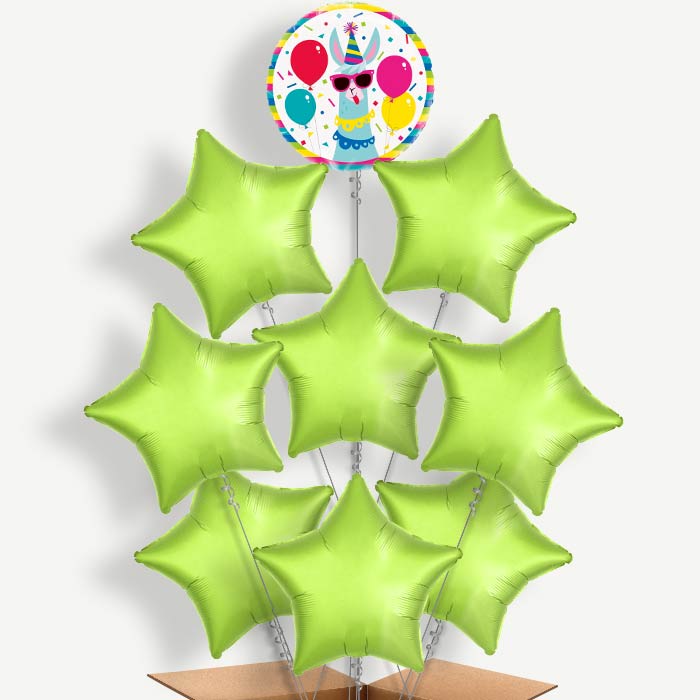 Llama Birthdays Balloon Bundle Inflated with Helium | Party Save Smile