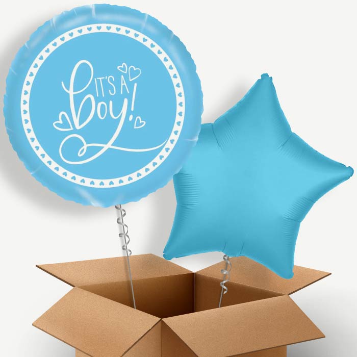 Blue It's a Baby Boy Helium Balloon Duo | Party Save Smile