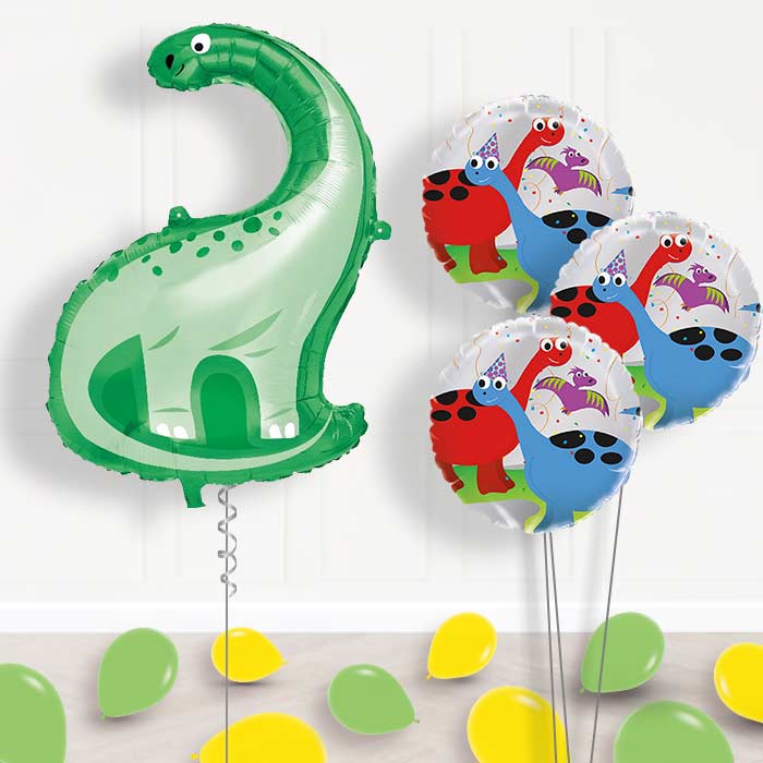 Green Brontosaurus Dinosaur Balloon Display - Themed Bouquet and Latex | Party Save Smile