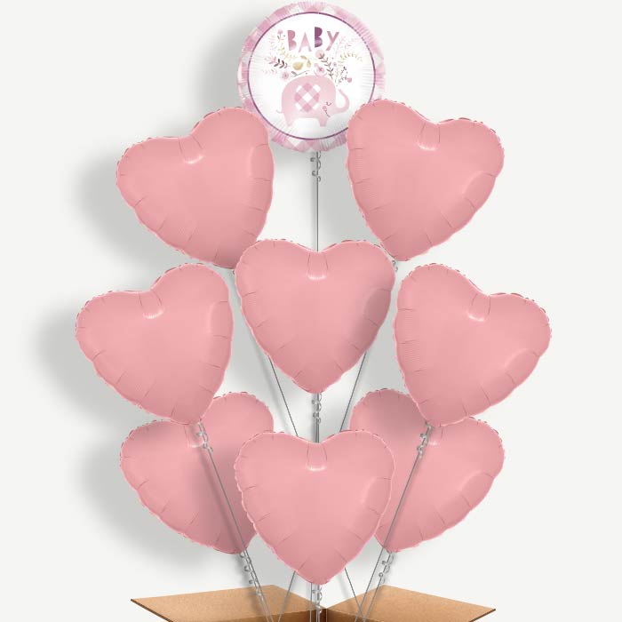 Pink Elephant Baby Shower Helium Balloon Bundle | Party Save Smile