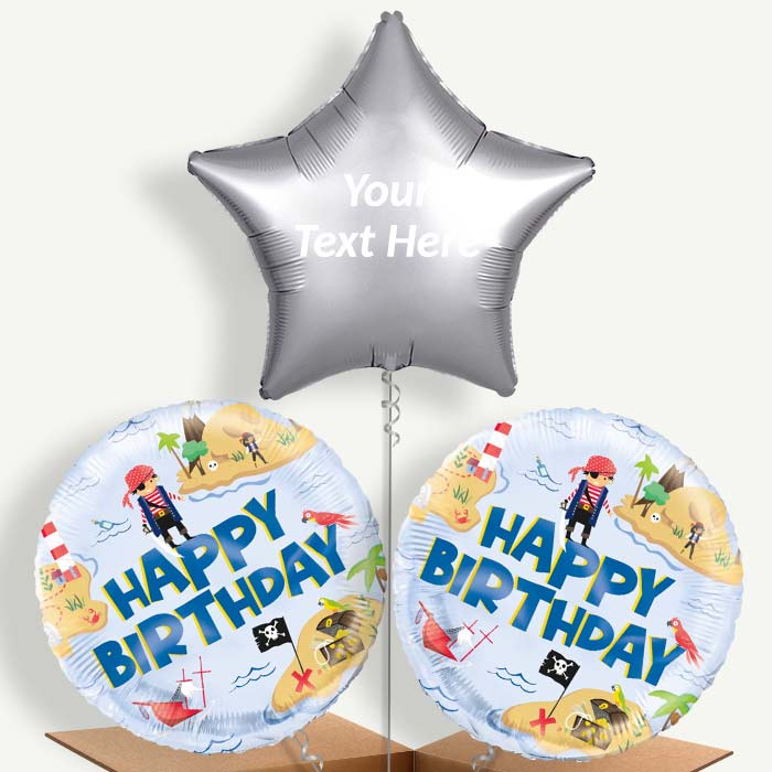 Personalisable Ahoy Pirate Helium Balloons | Party Save Smile