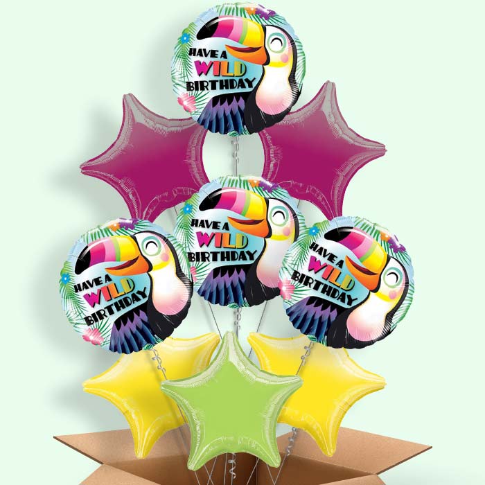Have a Wild Birthday Toucan Helium Balloons in a Box - 9 Balloon | Party Save Smile