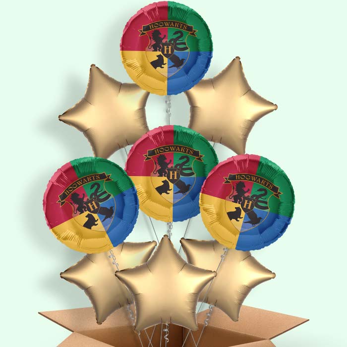 Harry Potter Crest Helium Balloons Delivered - 9 Balloons | Party Save Smile