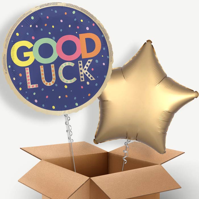 Good Luck Navy Blue Helium Balloon Duo | Party Save Smile