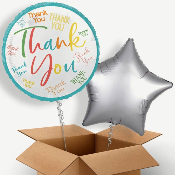 Colourful Thank You Helium Balloon Duo | Party Save Smile