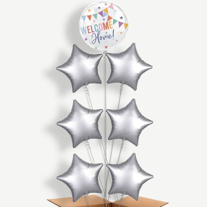 Welcome Home Bunting Helium Balloon Arrangement | Party Save Smile