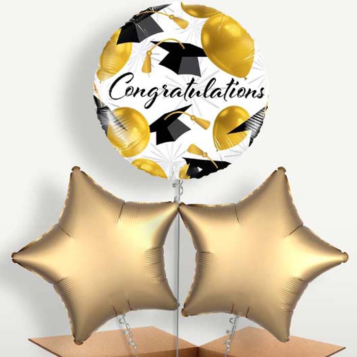 Caps Graduation Bunch of Balloons inflated with Helium | Party Save Smile