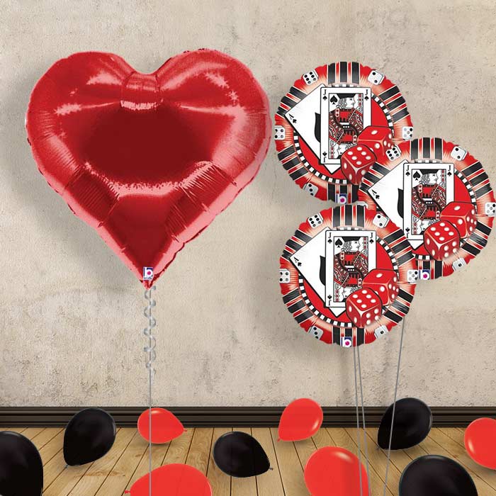 Giant Red Heart Balloon Bouquet Delivered - Themed Bouquet and Latex | Party Save Smile