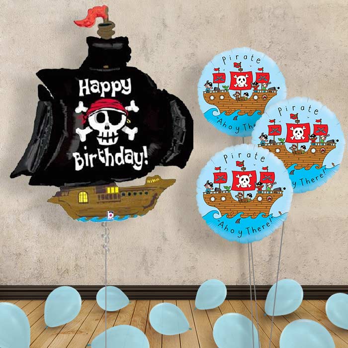 Pirate Happy Birthday Balloon Bouquet Delivered - Themed Bouquet and Latex | Party Save Smile