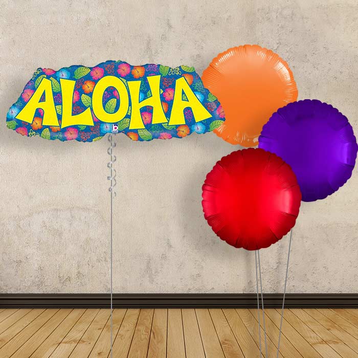 Aloha Balloon Bouquet in a Box Package - Plain Bouquet | Party Save Smile