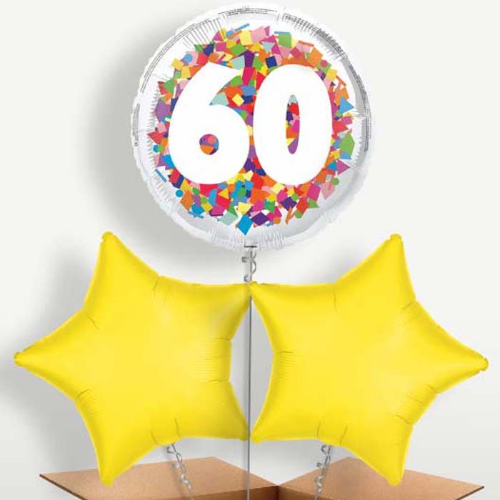 Bright Confetti 60th Birthday Bunch of Balloons | Party Save Smile