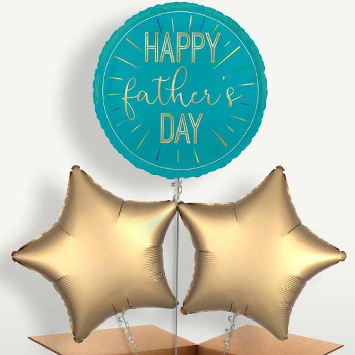 Blue & Gold Happy Father's Day Bunch of Balloons | Party Save Smile