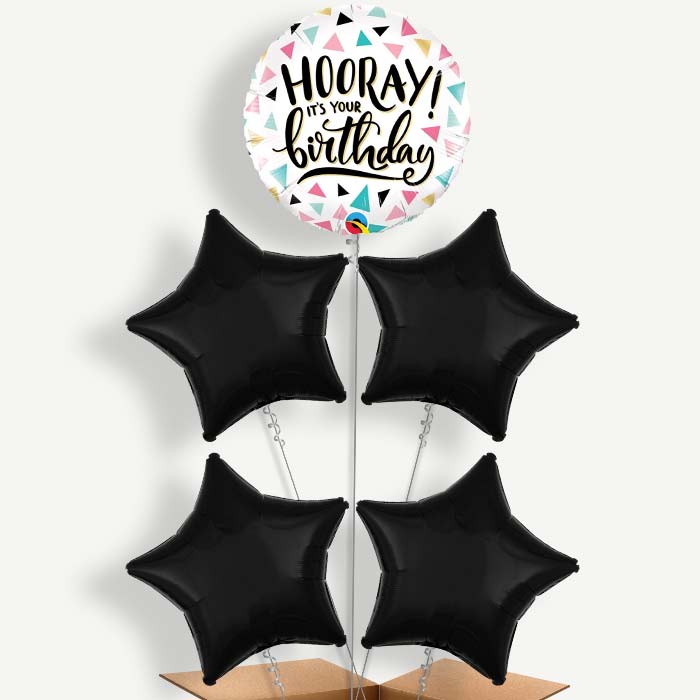 Hooray It's Your Birthday Helium Cluster Balloons | Party Save Smile