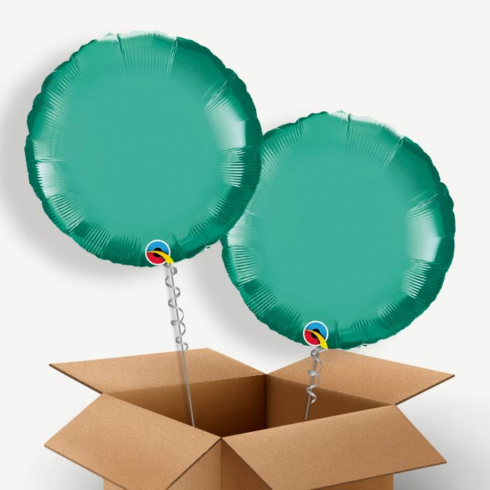 Circle Chrome Green Helium Balloon Duo | Party Save Smile