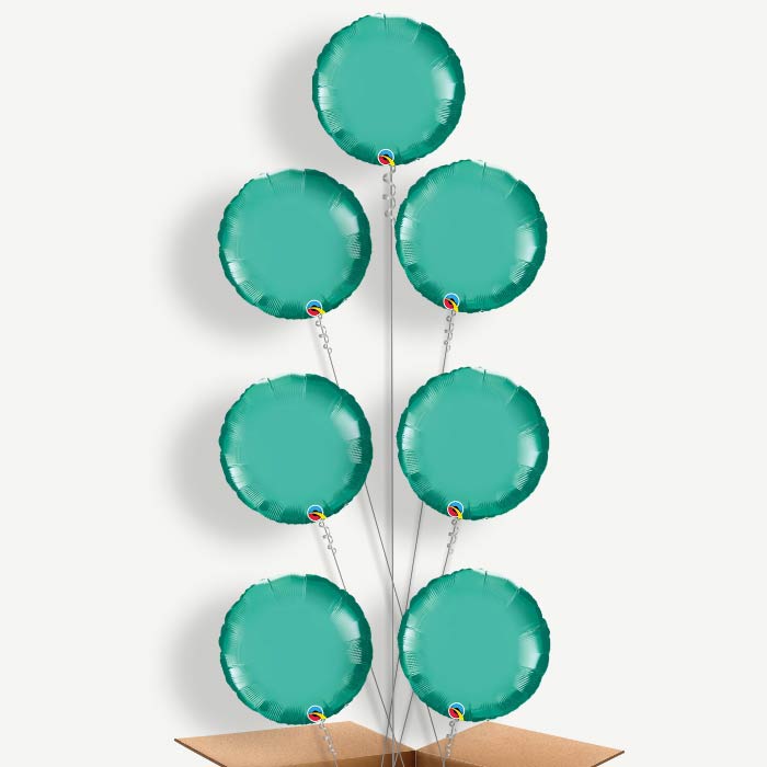 Circle Chrome Green Balloon Arrangement Inflated with Helium | Party Save Smile
