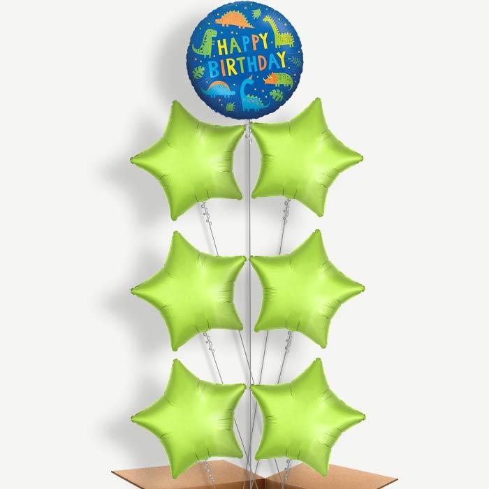 Colourful Happy Birthday Dinosaur Helium Balloon Arrangement | Party Save Smile