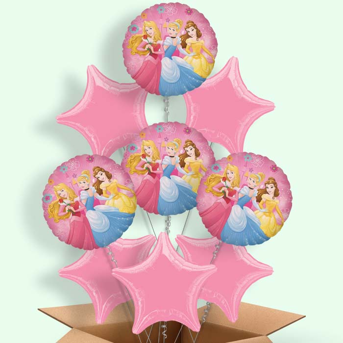 Disney Ariel, Belle and Cinderella Helium Balloon in a Box - 9 Balloon | Party Save Smile