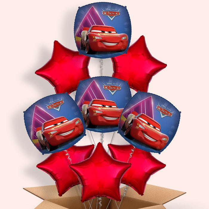 Cars Lightning McQueen Helium Balloon in a Box - 9 Balloons | Party Save Smile