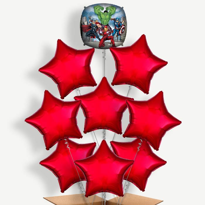 Avengers Square Balloon Bundle Inflated with Helium | Party Save Smile