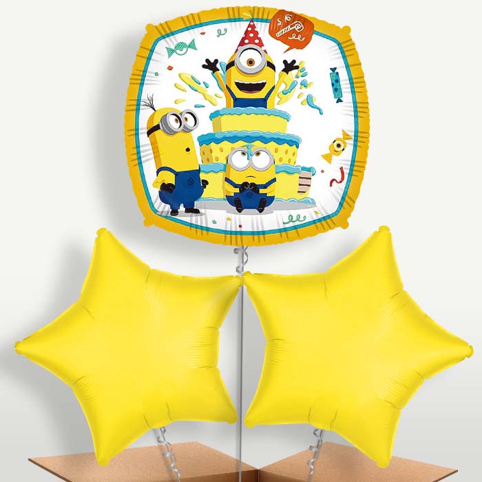 Minions Rise of Gru Balloon Bunch inflated with Helium (Trio) | Party Save Smile