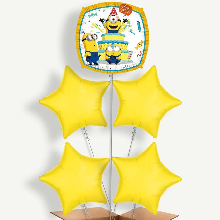 Minions Rise of Gru Helium Cluster Balloons | Party Save Smile