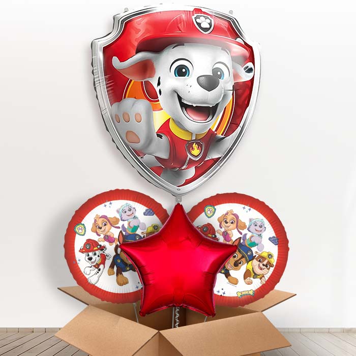 Marshall Paw Patrol Giant Helium Balloon in a Box | Giant Balloon + 2 Themed Balloons + 1 Plain Balloon | Party Save Smile