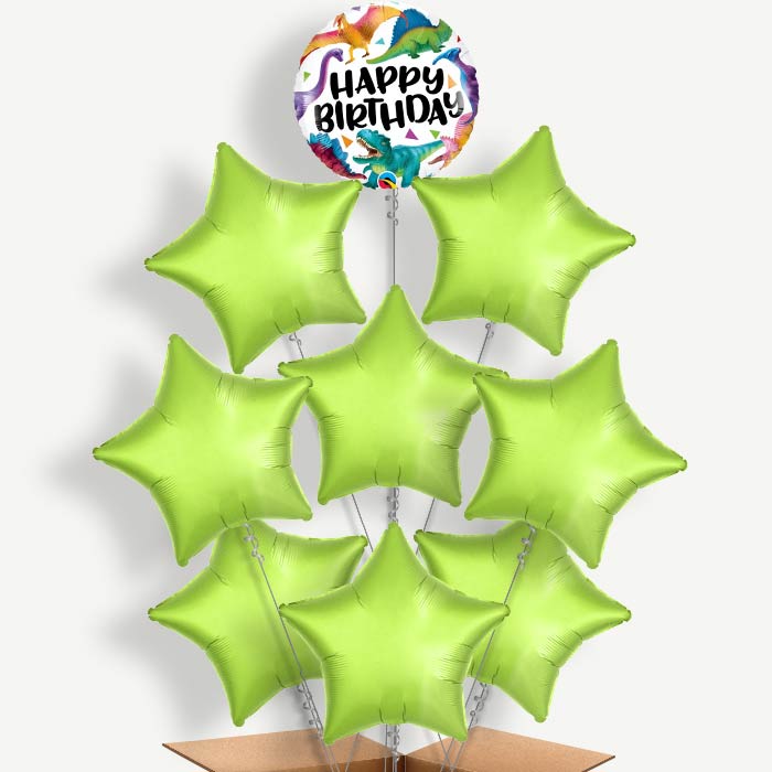 Dinosaur Birthday Balloon Bundle Inflated with Helium | Party Save Smile