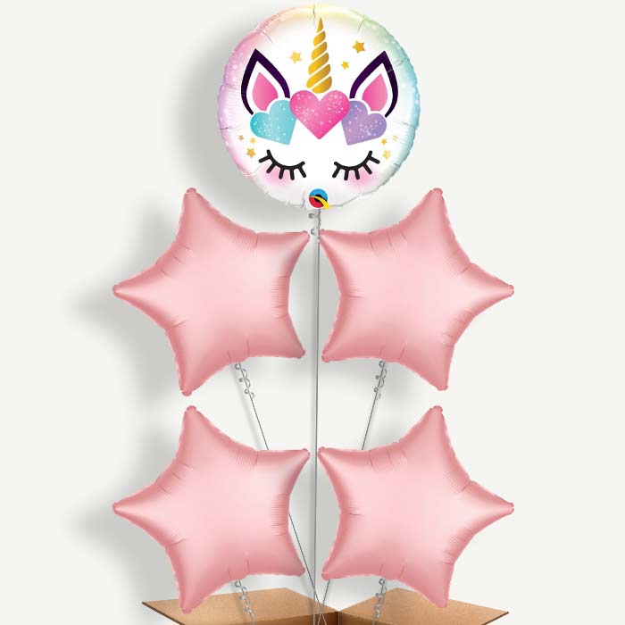 Eyelash Unicorn Balloon Cluster Inflated with Helium | Party Save Smile