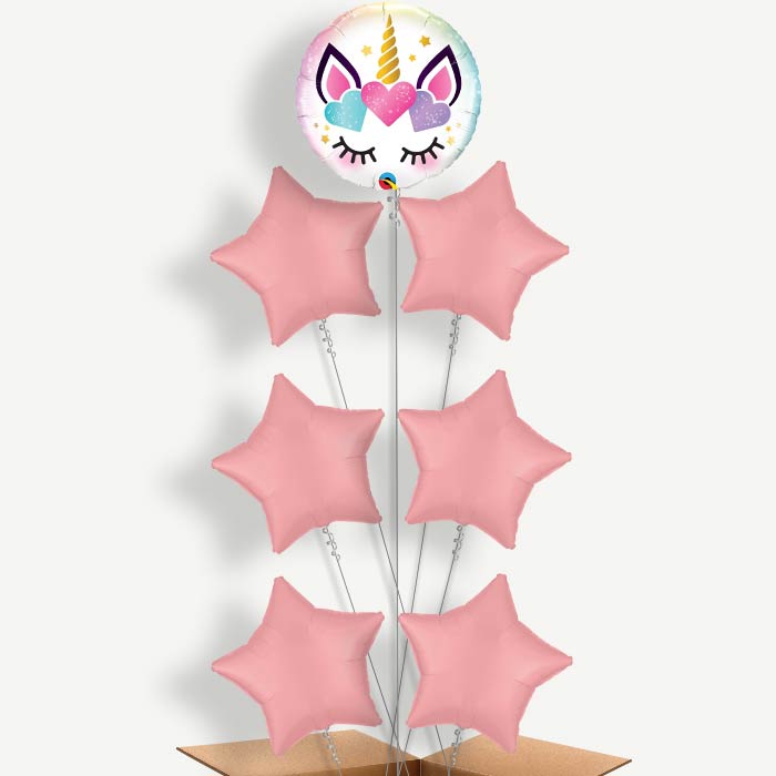 Eyelash Unicorn Balloon Arrangement Inflated with Helium | Party Save Smile
