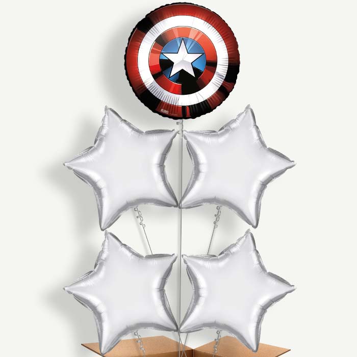Captain America Shield Helium Cluster Balloons | Party Save Smile