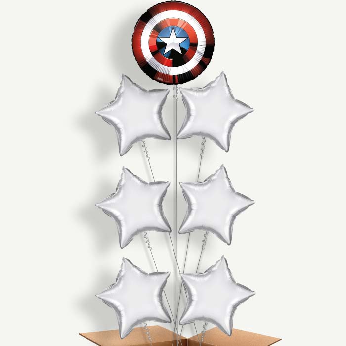 Captain America Shield Helium Balloon Arrangement | Party Save Smile