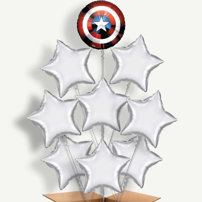 Captain America Shield Balloon Bundle Inflated with Helium | Party Save Smile