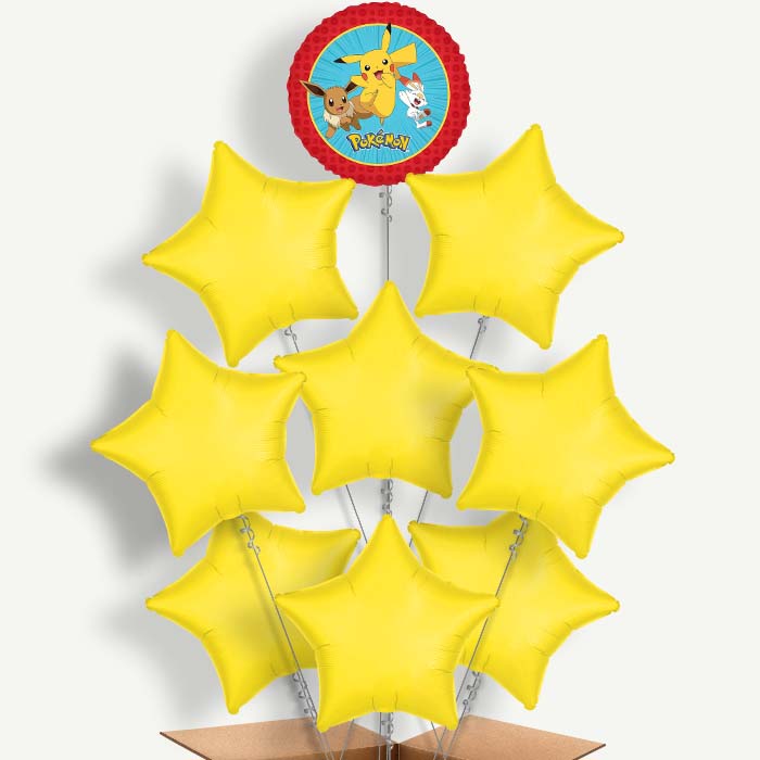 Pokemon Pikachu Balloon Bundle Inflated with Helium | Party Save Smile