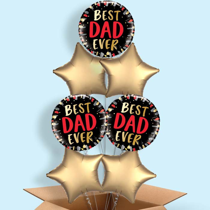 Best Dad Ever Father's Day Helium Balloon in a Box - 7 Balloon | Party Save Smile