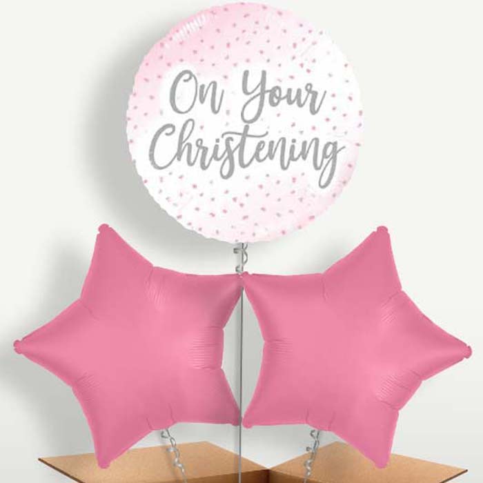On Your Christenings Pink Confetti Balloon Bunch | Party Save Smile