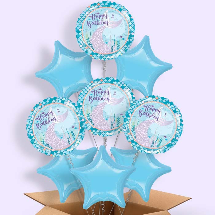 Mermaid Tails Helium Balloon in a Box - 9 Balloon | Party Save Smile